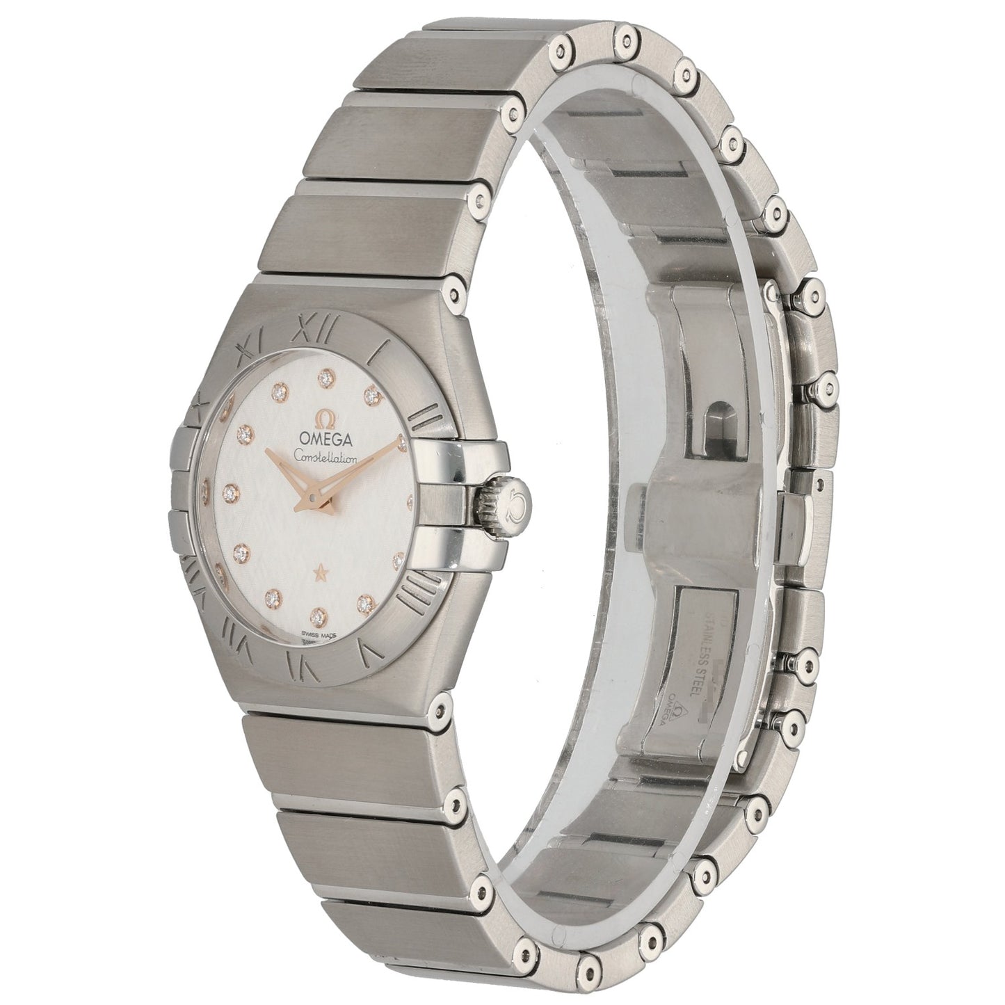 Omega Constellation 123.10.27.60.52.001 Stainless steel wristwatch with silver bracelet and crown 