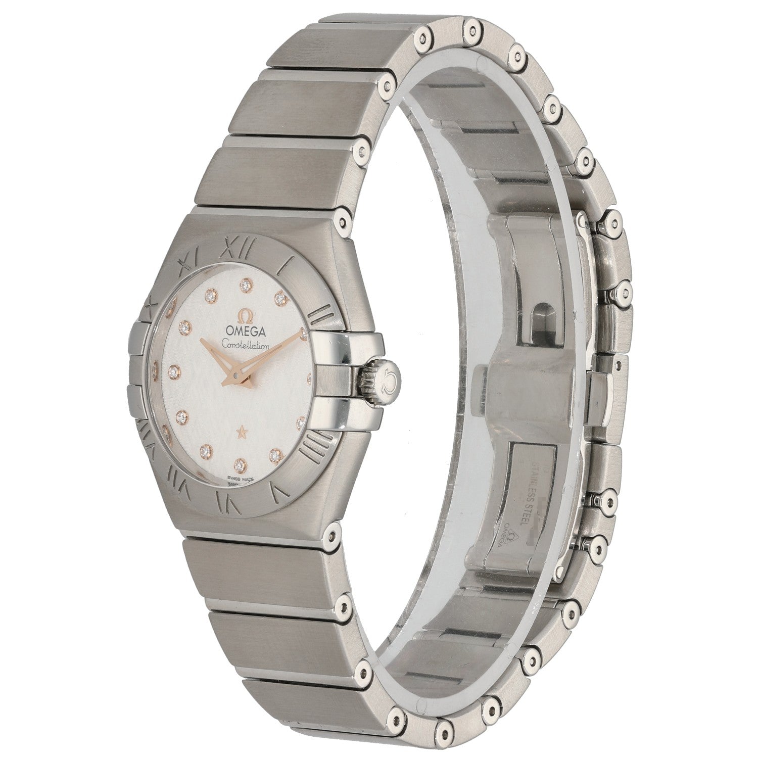 Omega Constellation 123.10.27.60.52.001 Stainless steel wristwatch with silver bracelet and crown 