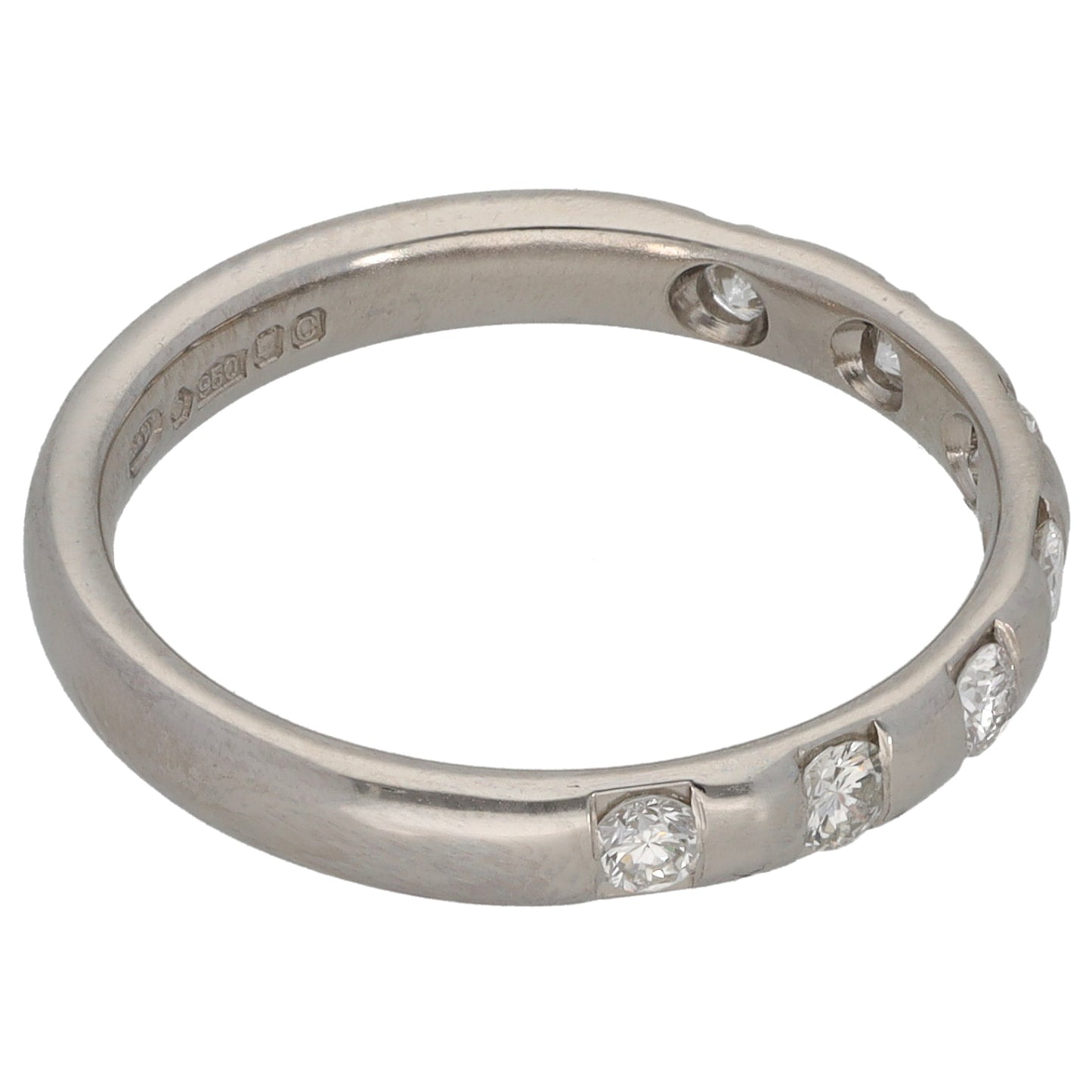 Platinum 0.28ct Diamond Half Eternity Ring Size O