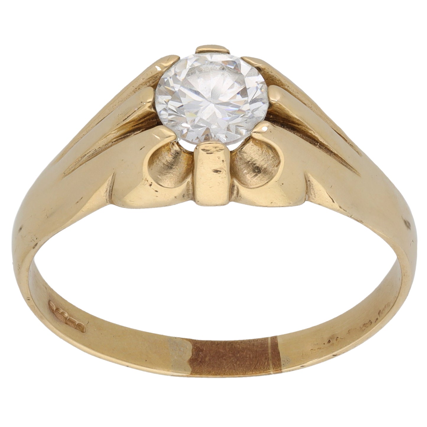 9ct Gold Cubic Zirconia Single Stone Ring Size Z