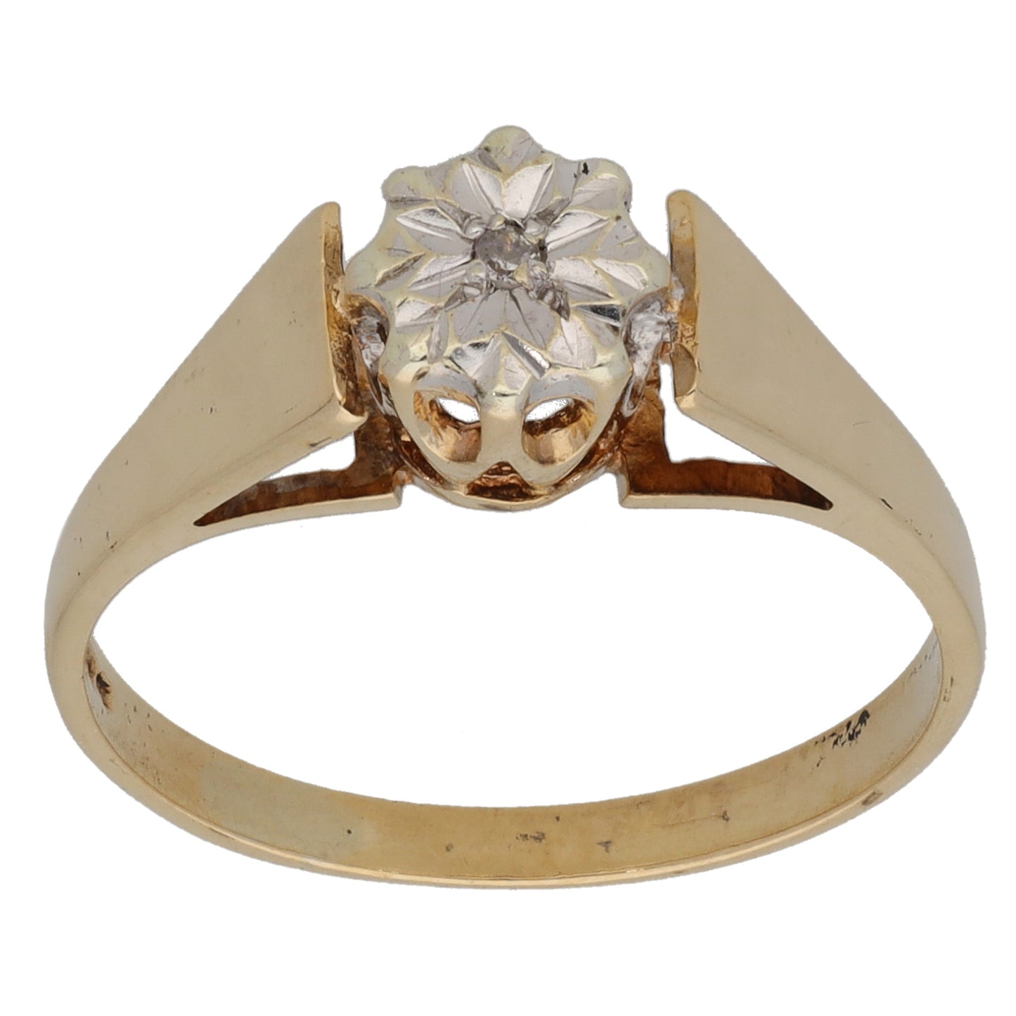 9ct Gold 0.005ct Diamond Solitaire Ring Size O