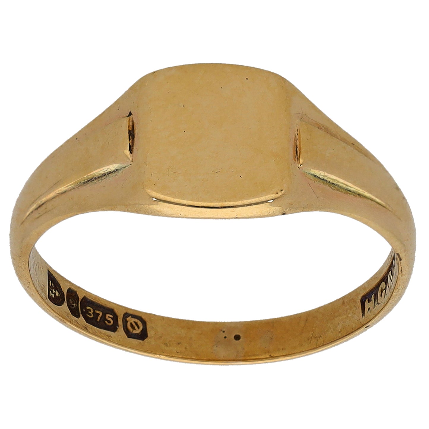 9ct Gold Plain Signet Ring Size N