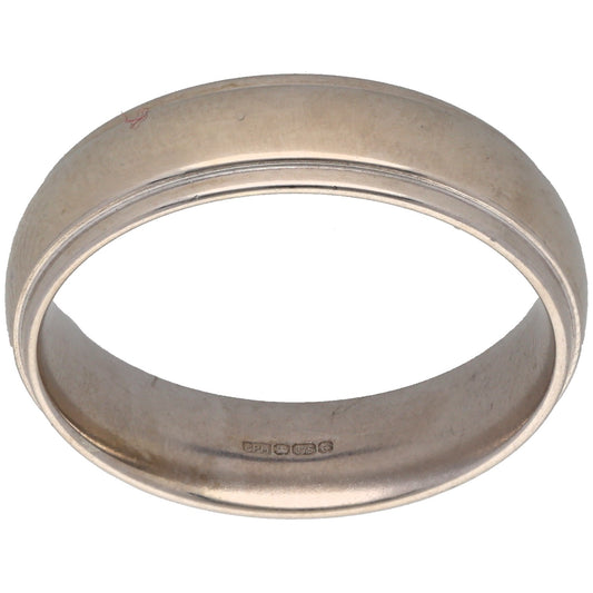 9ct White Gold Patterned Wedding Ring Size U