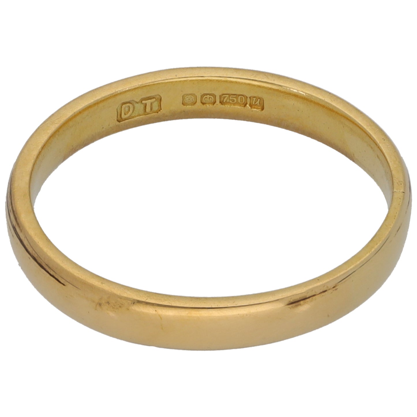 18ct Gold Plain Wedding Ring Size N