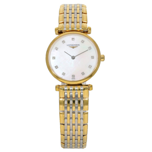 Longines La Grande Classique L4.209.2, gold plated case with bi-colour bracelet, face image