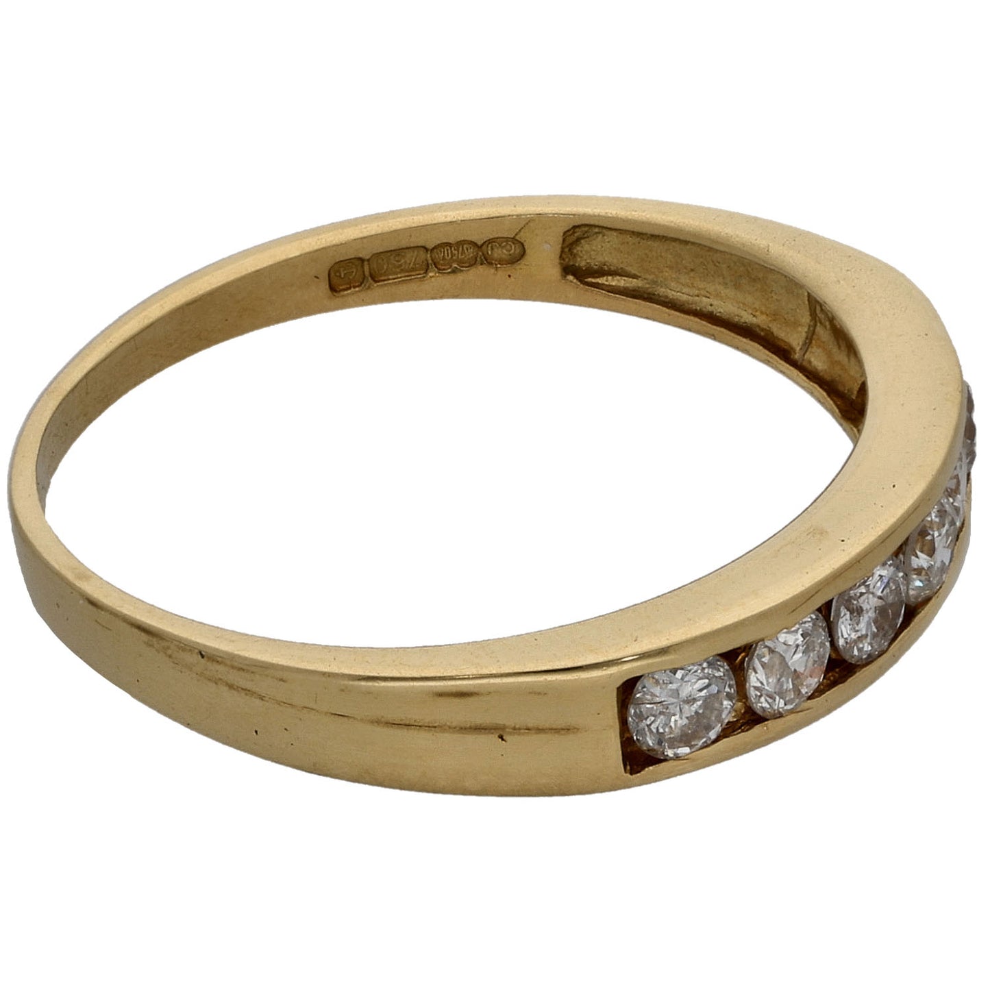 18ct Gold 0.33ct Diamond Half Eternity Ring Size L