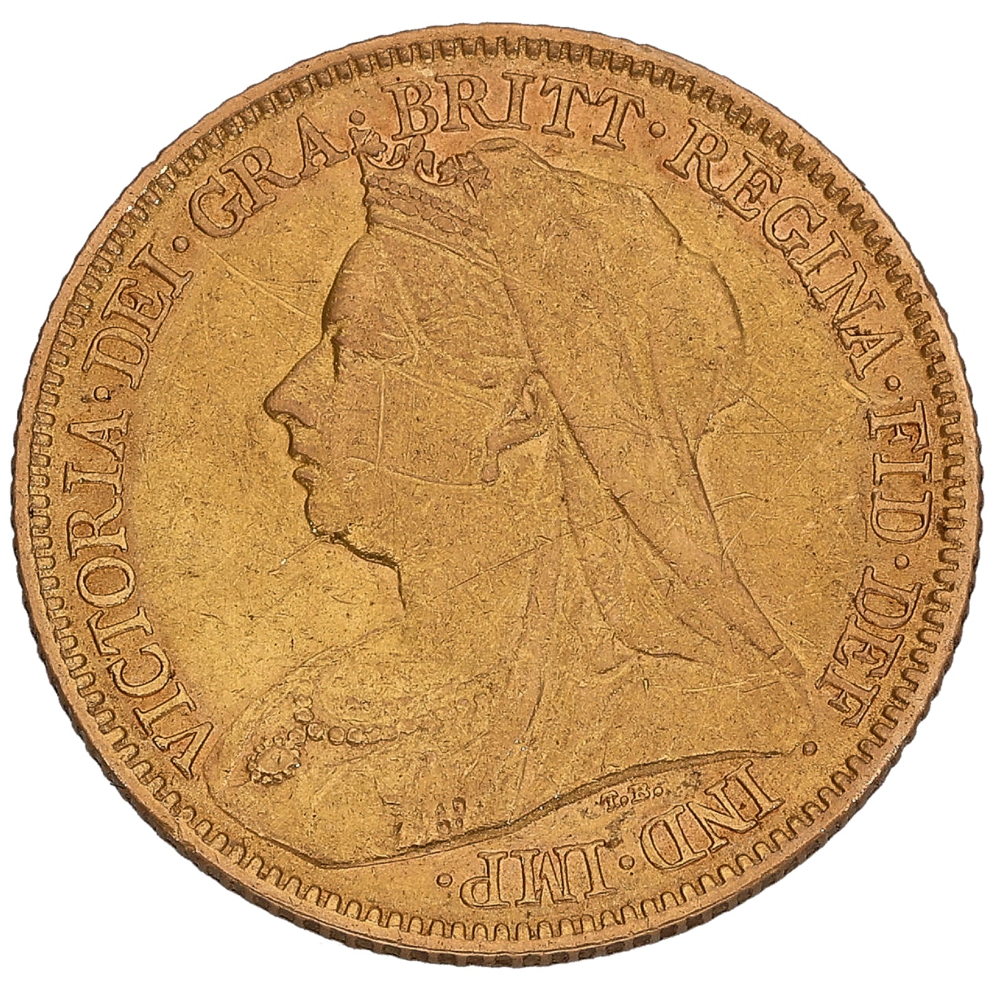 22ct Gold Queen Victoria Half Sovereign Coin 1900