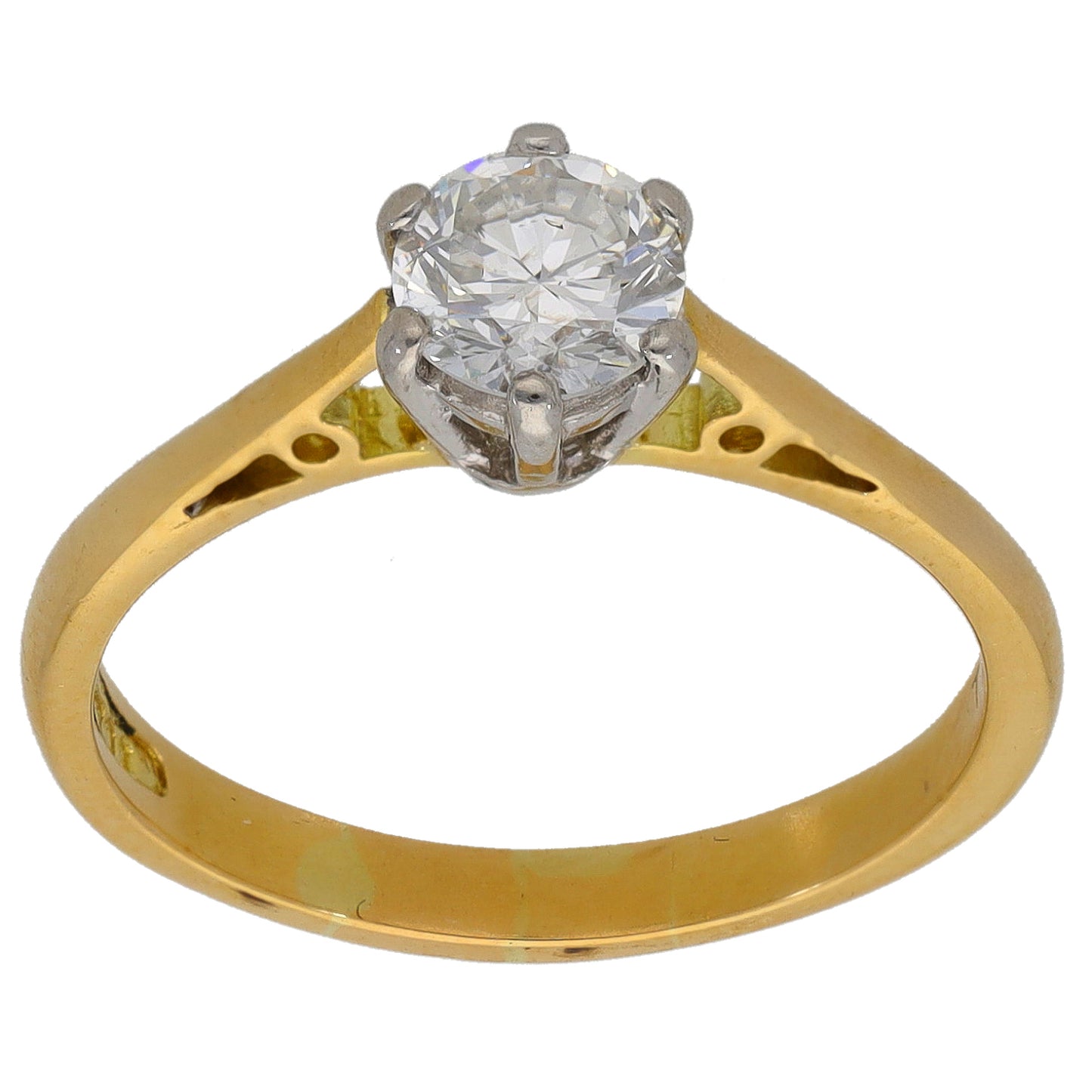 18ct Gold 0.65ct Diamond Solitaire Ring Size N