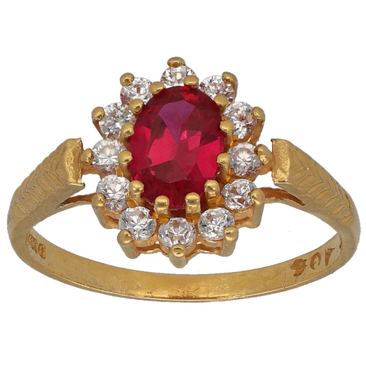 22ct Gold Imitation Gems Dress/Cocktail Ring Size N