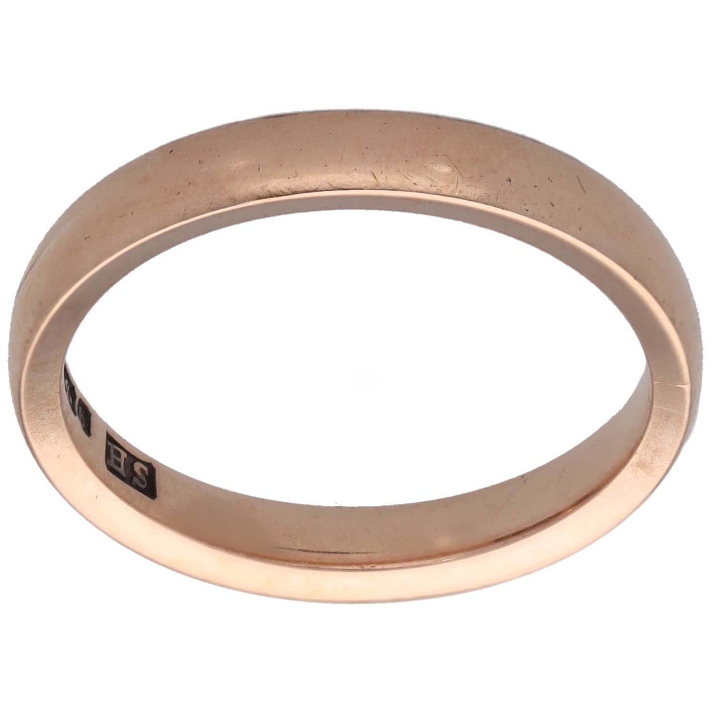 9ct Rose Gold Plain Wedding Ring Size L