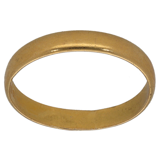 22ct Gold Plain Wedding Ring Size S