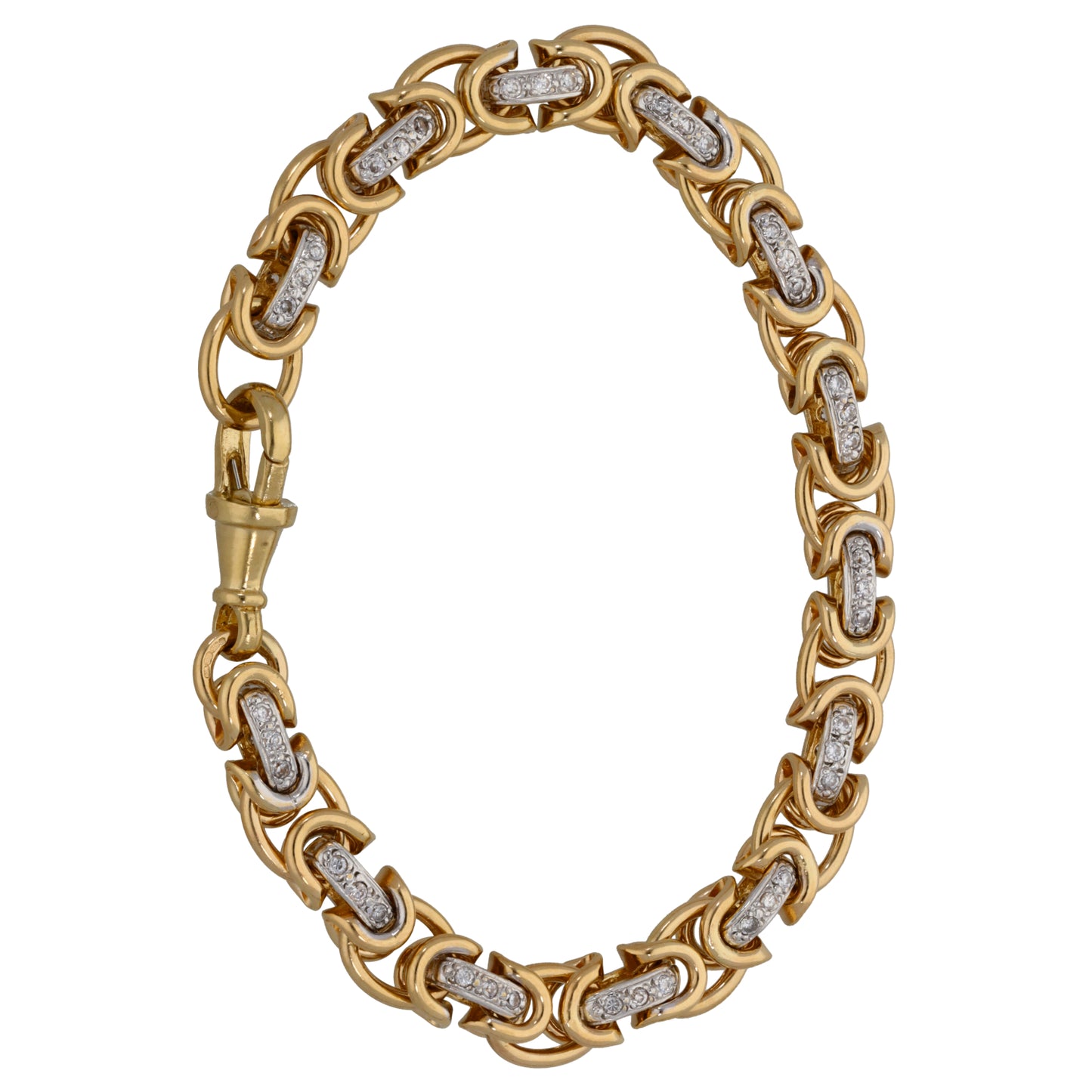 9ct Gold Cubic Zirconia Byzantine Bracelet