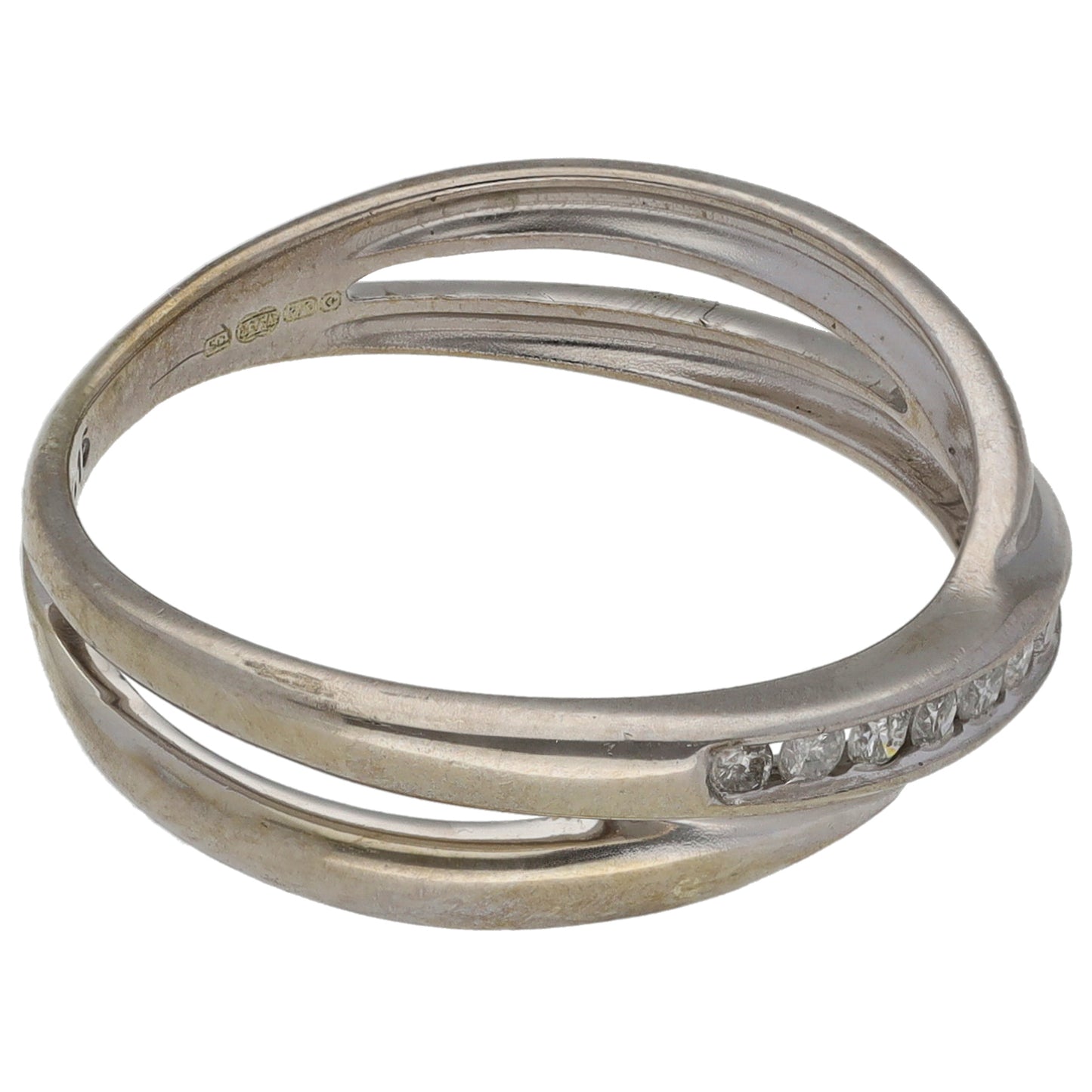 9ct White Gold 0.15ct Diamond Half Eternity Ring Size N