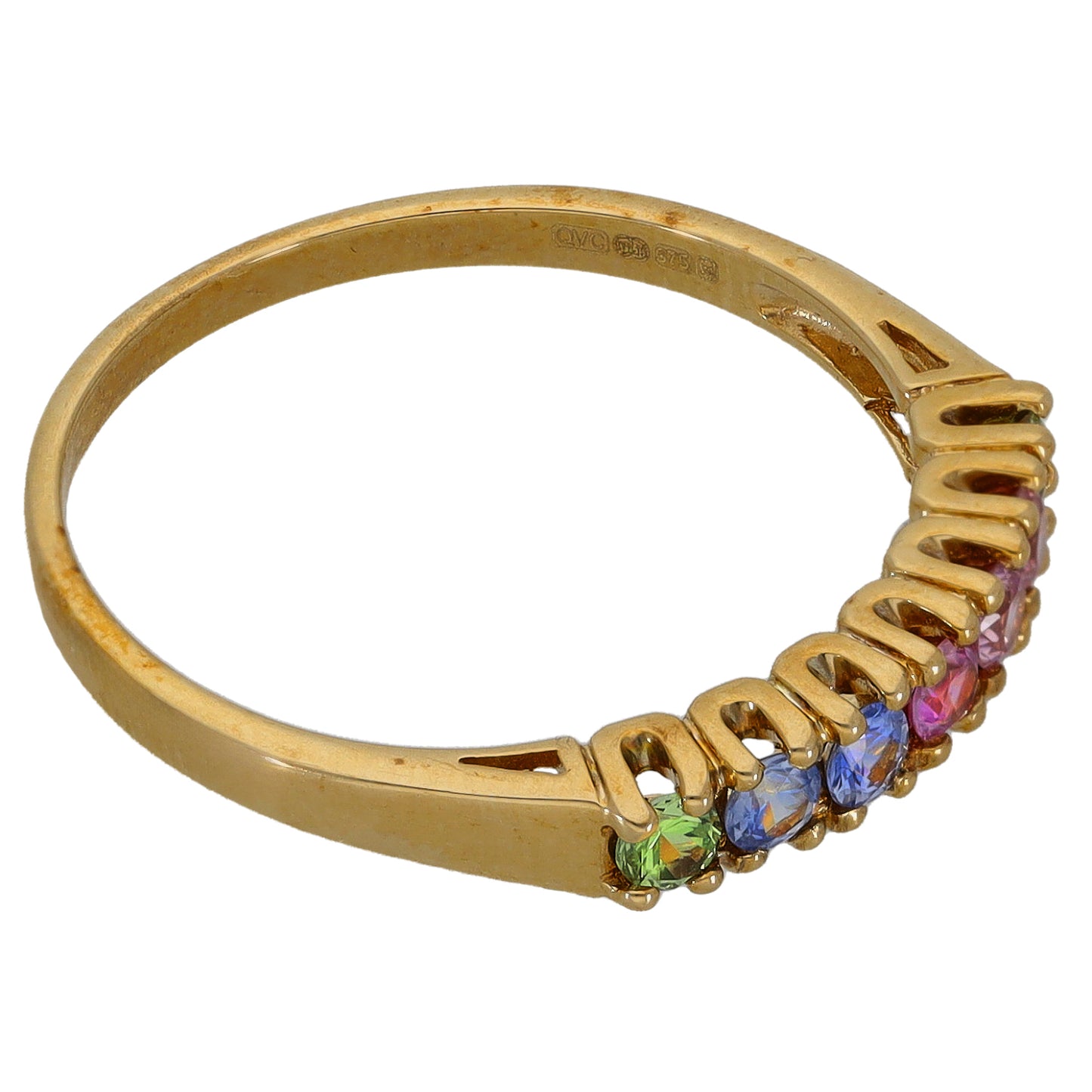 9ct Gold Sapphire Half Eternity Ring Size Q