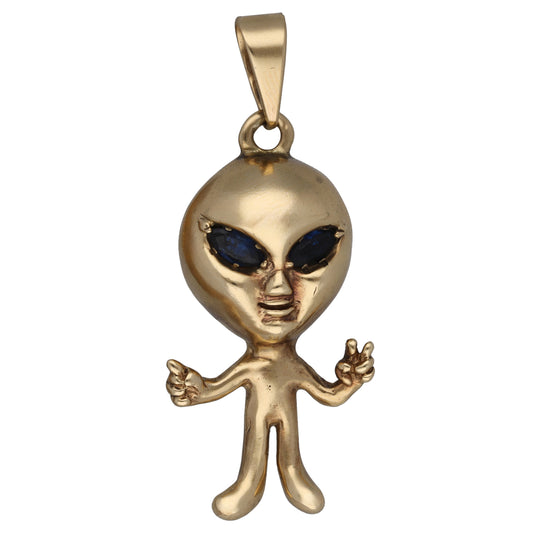 9ct Gold Imitation Gems Alien Pendant