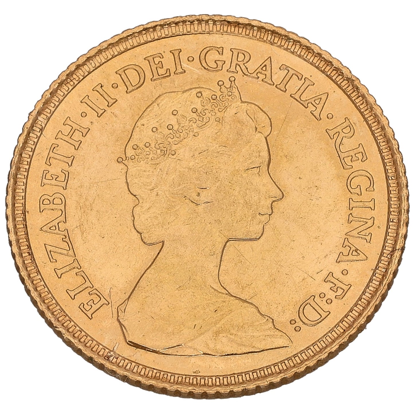 22ct Gold Queen Elizabeth II Half Sovereign Coin 1982
