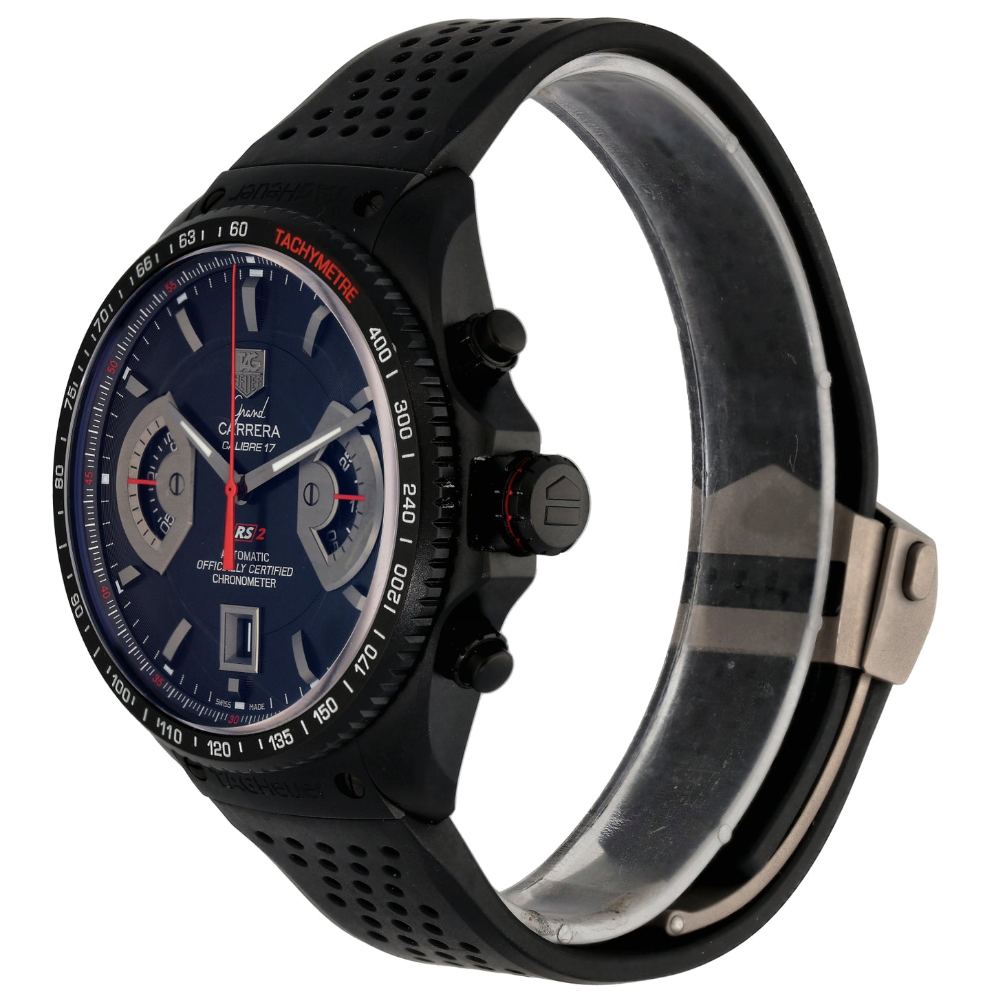 Tag Heuer Grand Carrera CAV518B 43mm PVD Titanium Watch