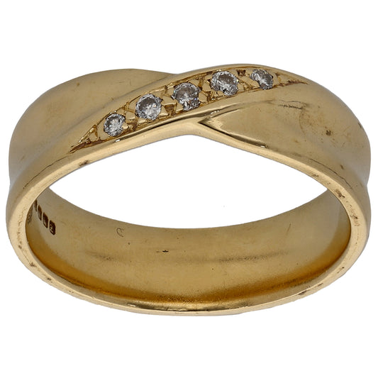 18ct Gold 0.05ct Diamond Dress/Cocktail Ring Size N