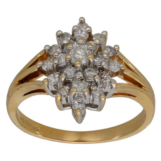 9ct Gold 0.30ct Diamond Cluster Ring Size L