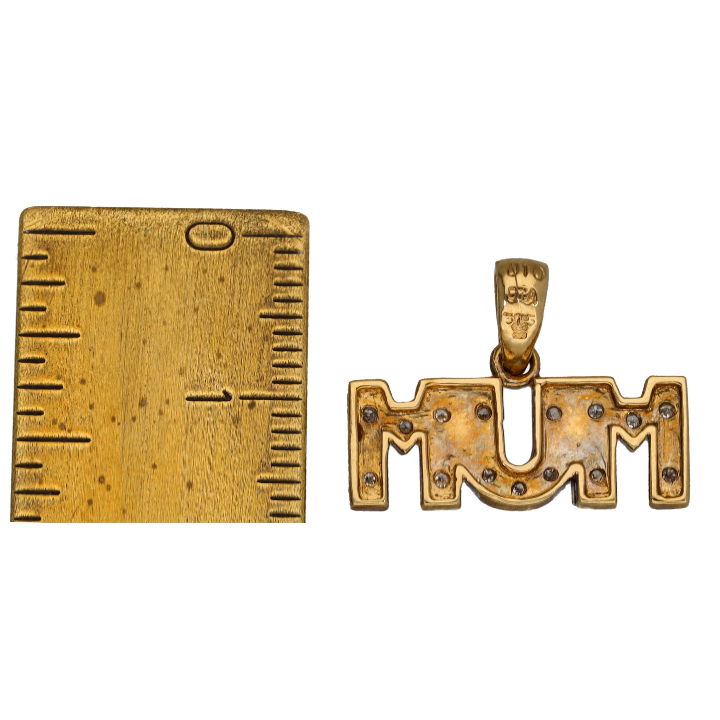 9ct Gold 0.10ct Diamond Mum/Mother Pendant