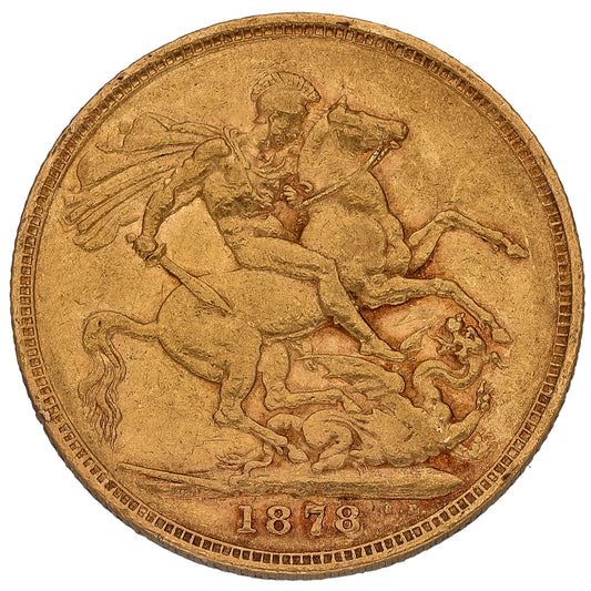 22ct Gold Queen Victoria Full Sovereign Coin 1878