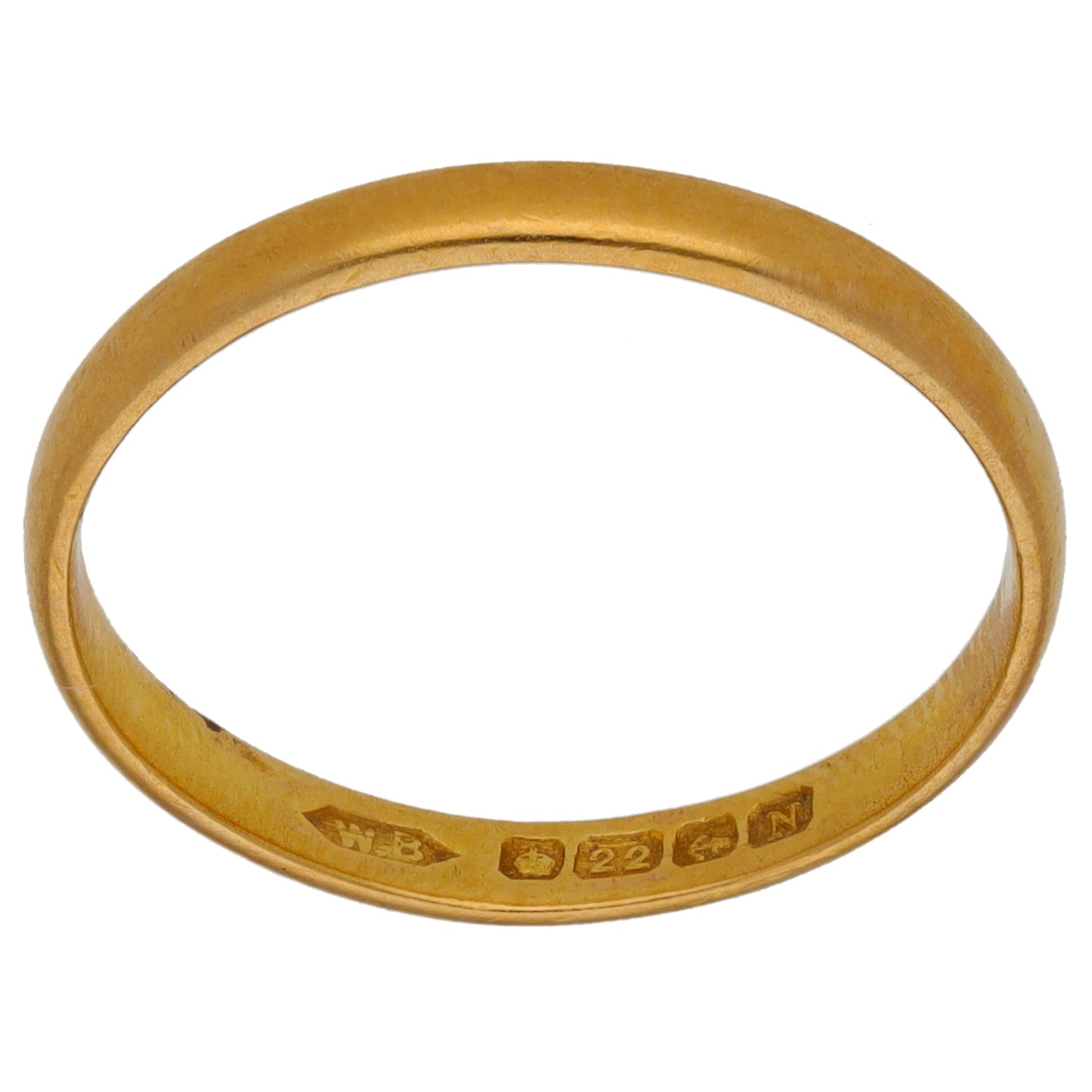 22ct Gold Plain Wedding Ring Size K