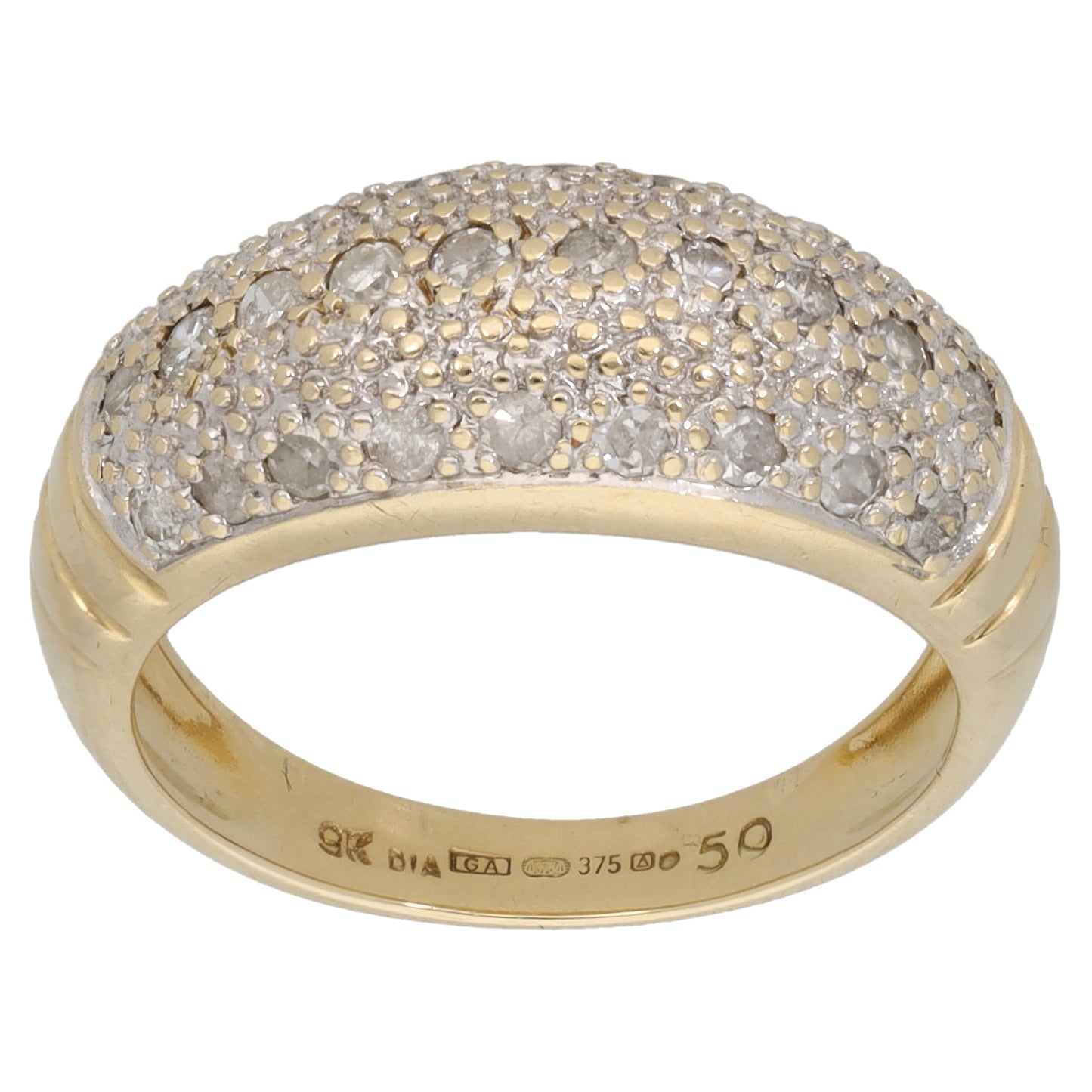 9ct Gold 0.50ct Diamond Dress/Cocktail Ring Size K