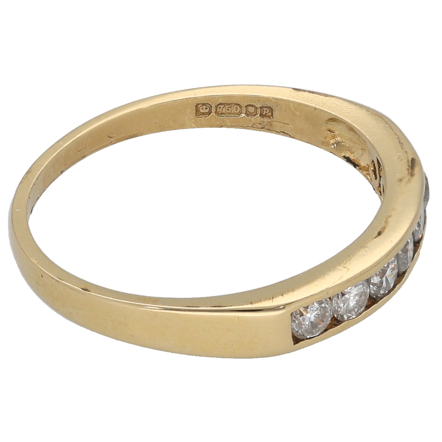 18ct Gold 0.21ct Diamond Half Eternity Ring Size L
