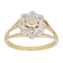 Load image into Gallery viewer, 18ct Gold 0.01ct Round Cut Diamond Ladies Cluster Ring Size N
