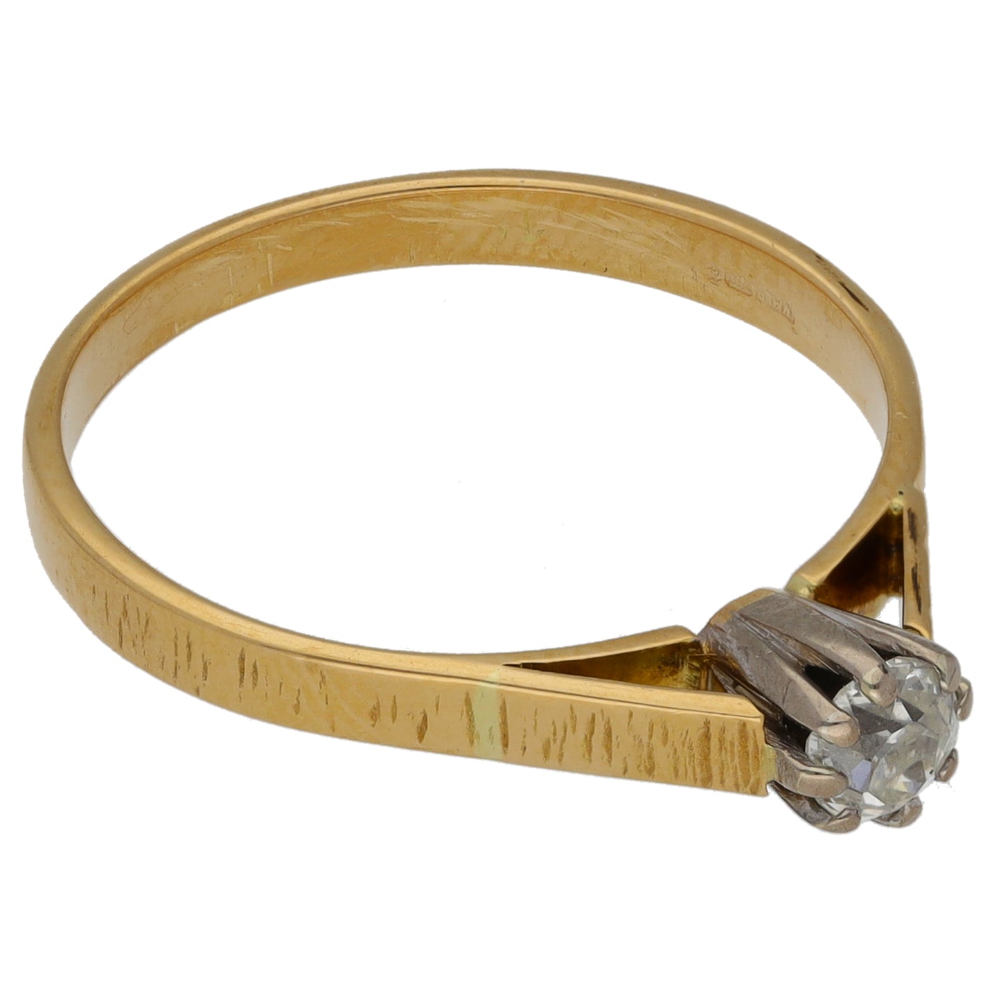 18ct Gold 0.15ct Diamond Solitaire Ring Size N