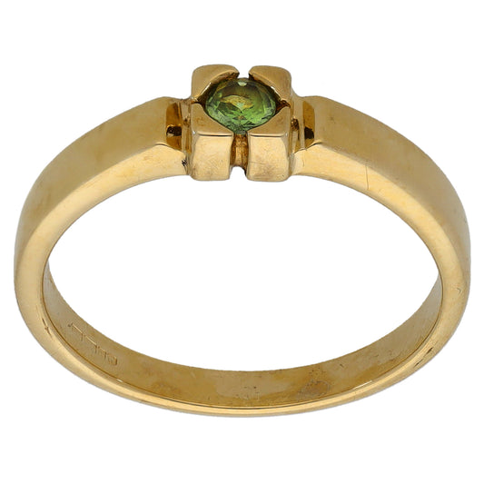 9ct Gold Sapphire Single Stone Ring Size N