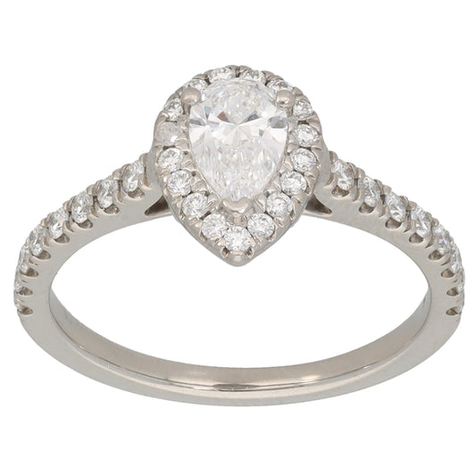 Platinum 1.09ct Diamond Cluster Ring Size M