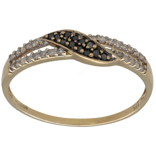 9ct Gold 0.19ct Diamond Dress/Cocktail Ring Size S