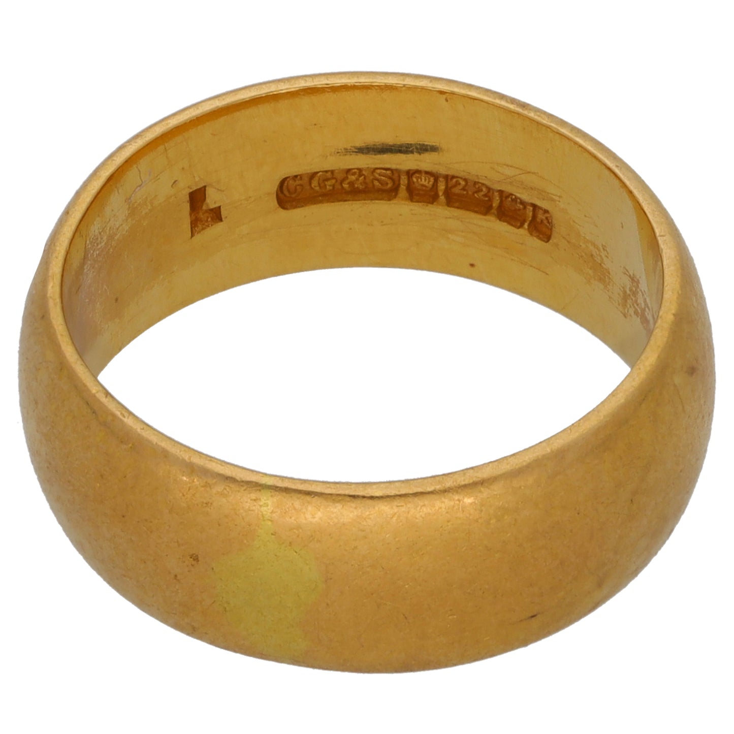 22ct Gold Plain Wedding Ring Size L