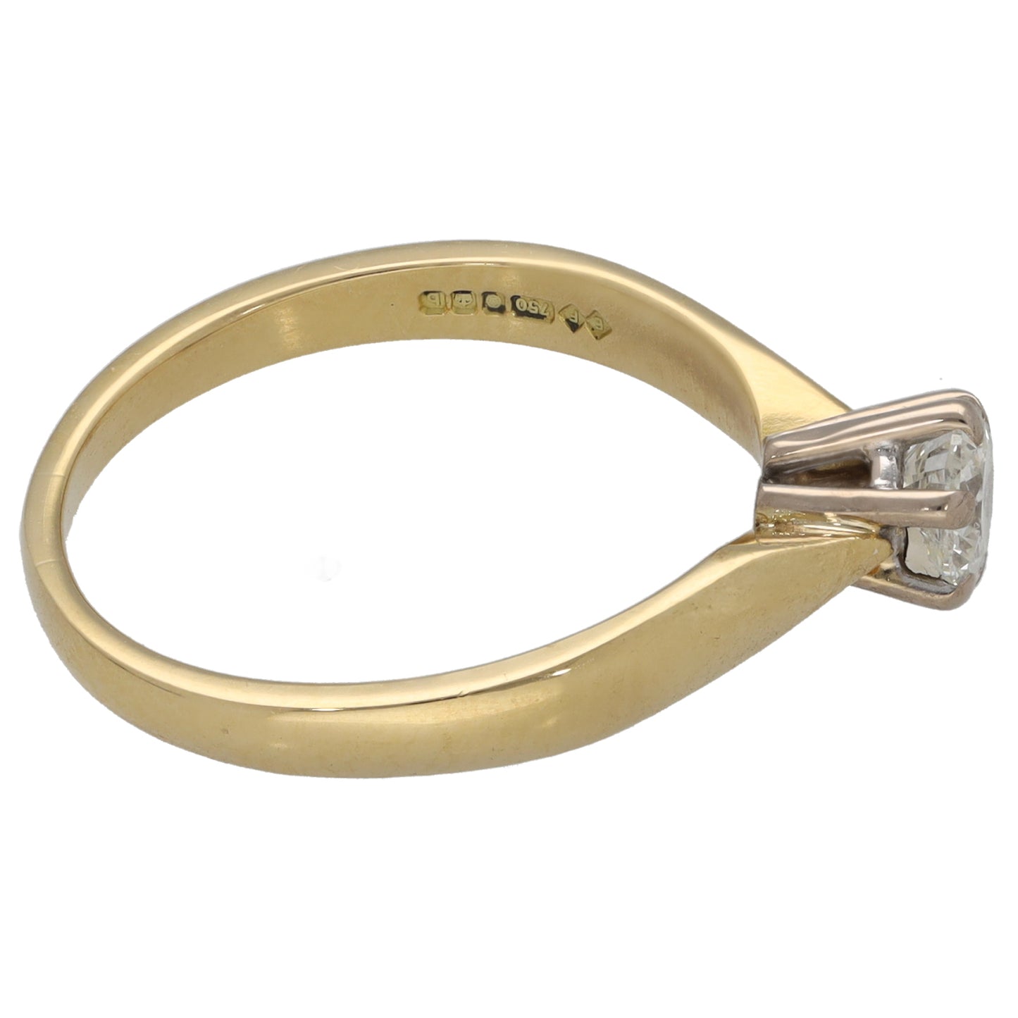 18ct Gold 0.38ct Diamond Solitaire Ring Size M