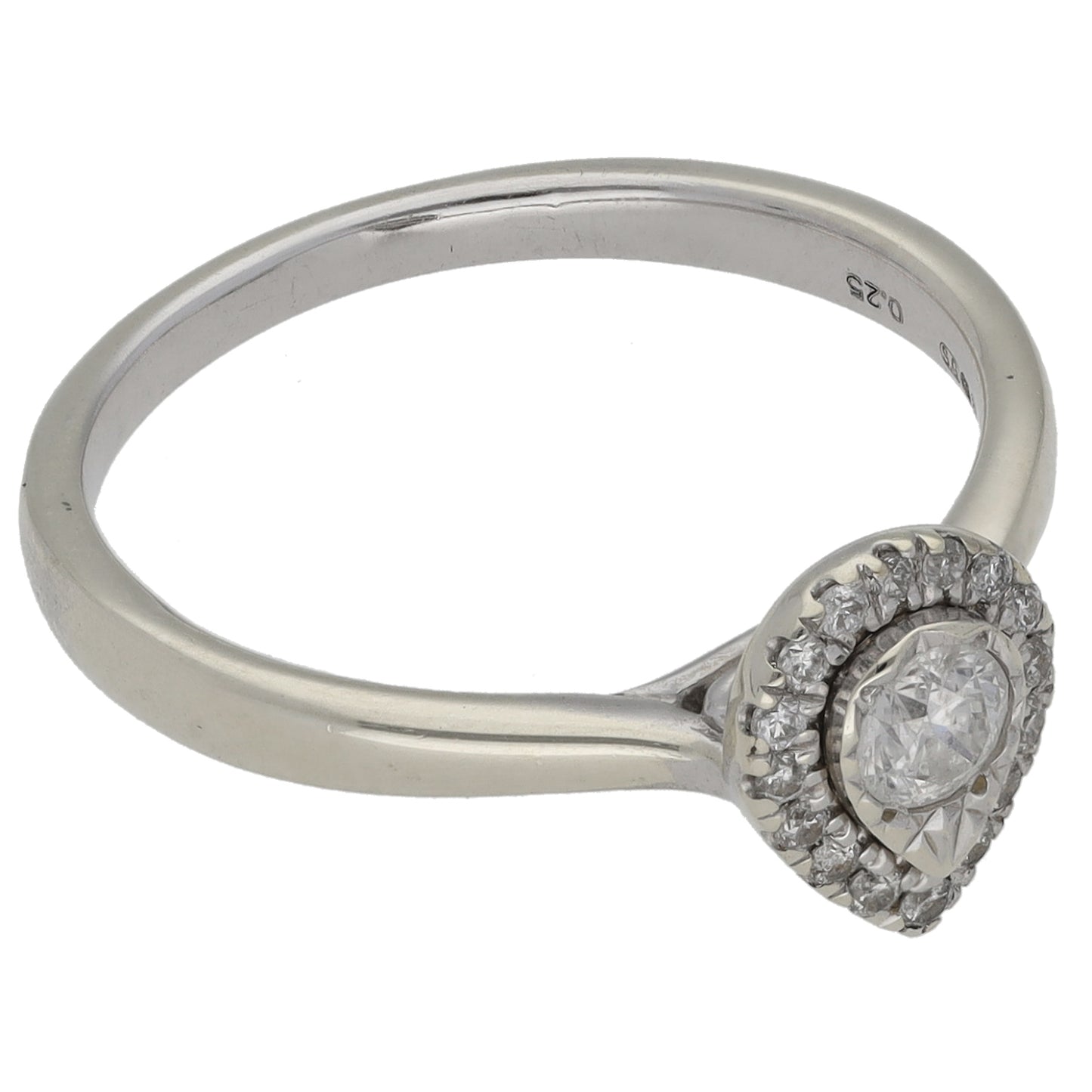 9ct White Gold 0.25ct Diamond Cluster Ring Size N