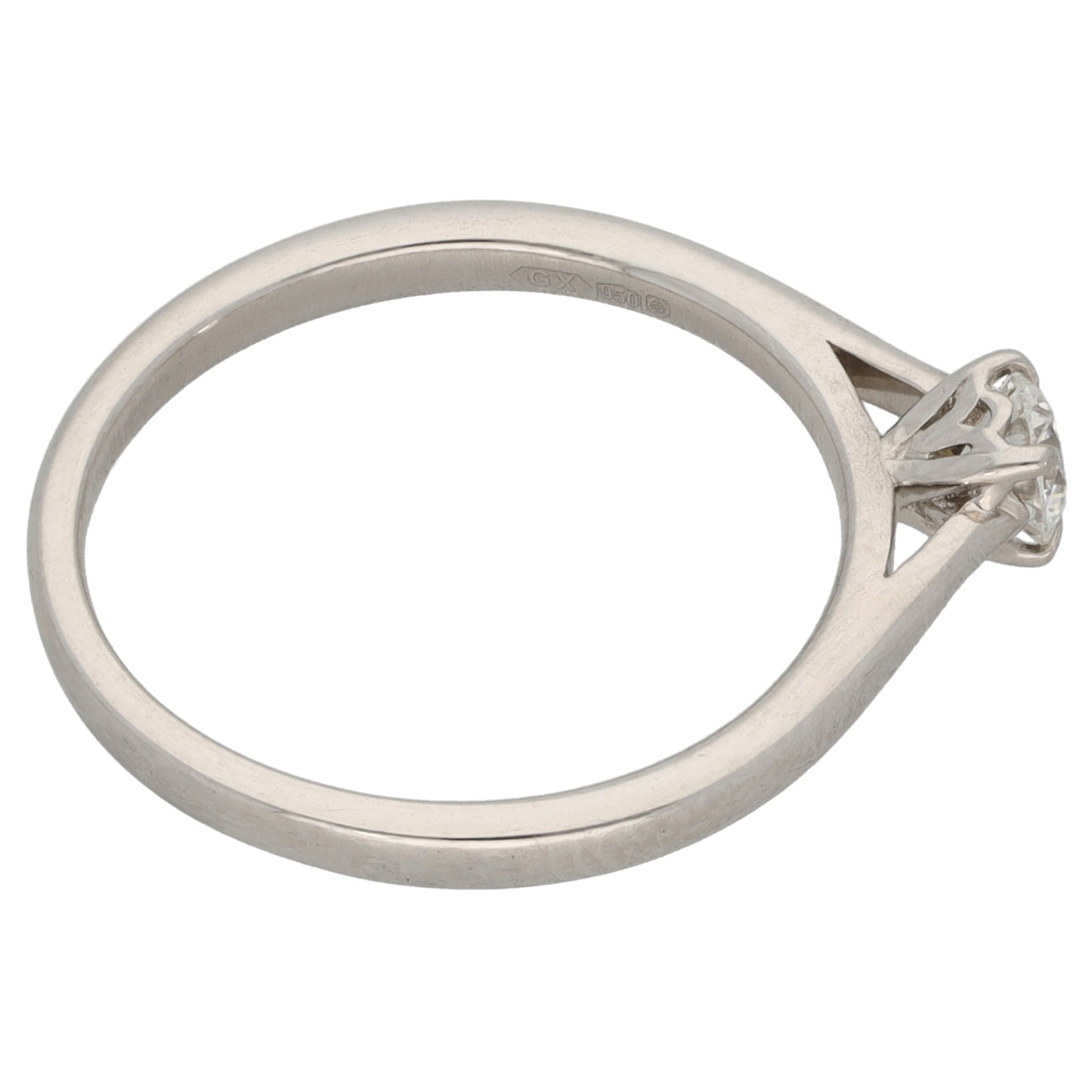 Platinum 0.20ct Diamond Solitaire Ring Size M