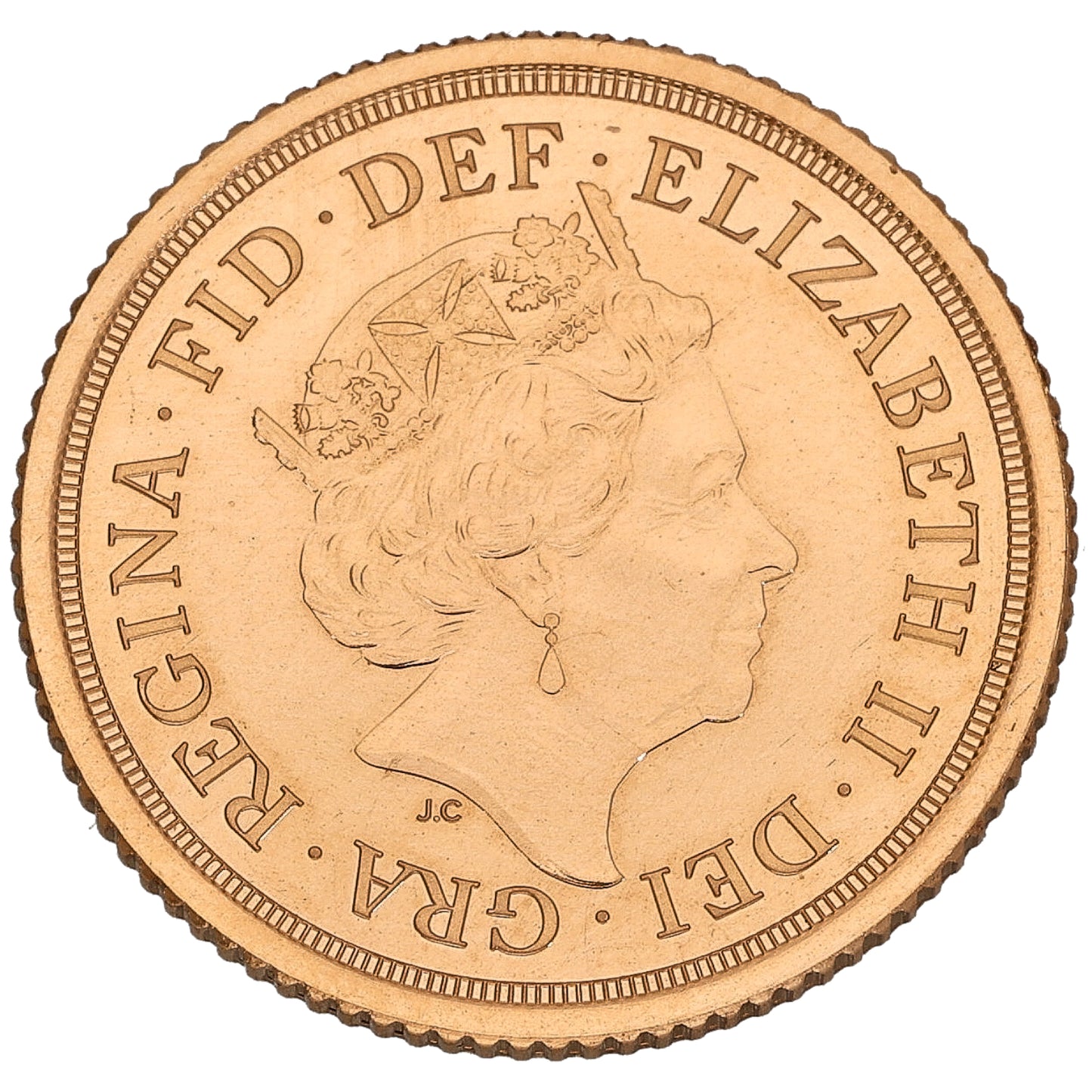 22ct Gold Queen Elizabeth II Half Sovereign Coin 2022