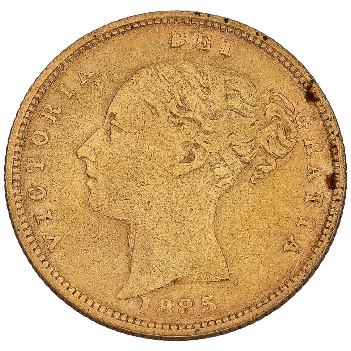 22ct Gold Queen Victoria Half Sovereign Coin 1885