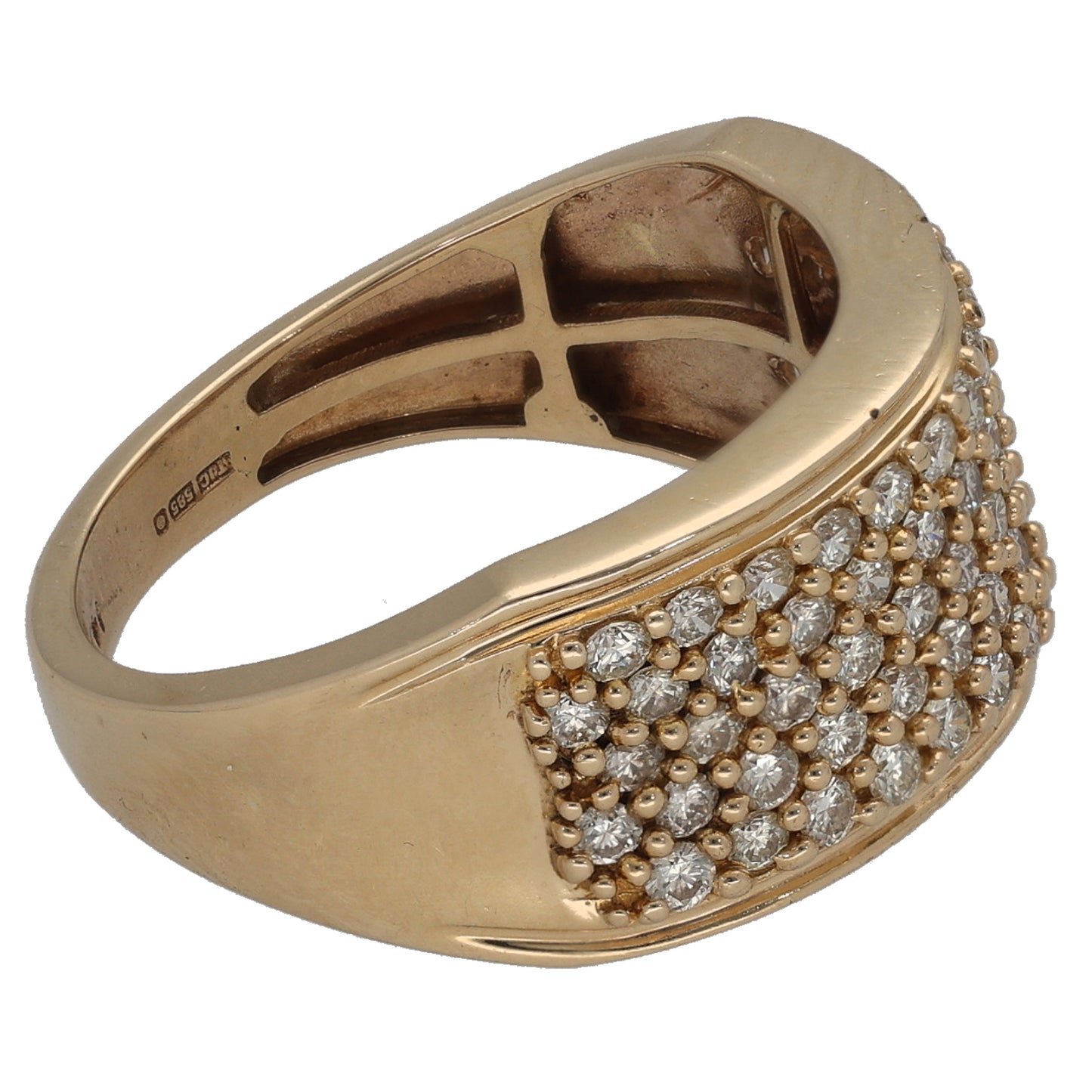 14ct Gold 0.65ct Diamond Dress/Cocktail Ring Size O