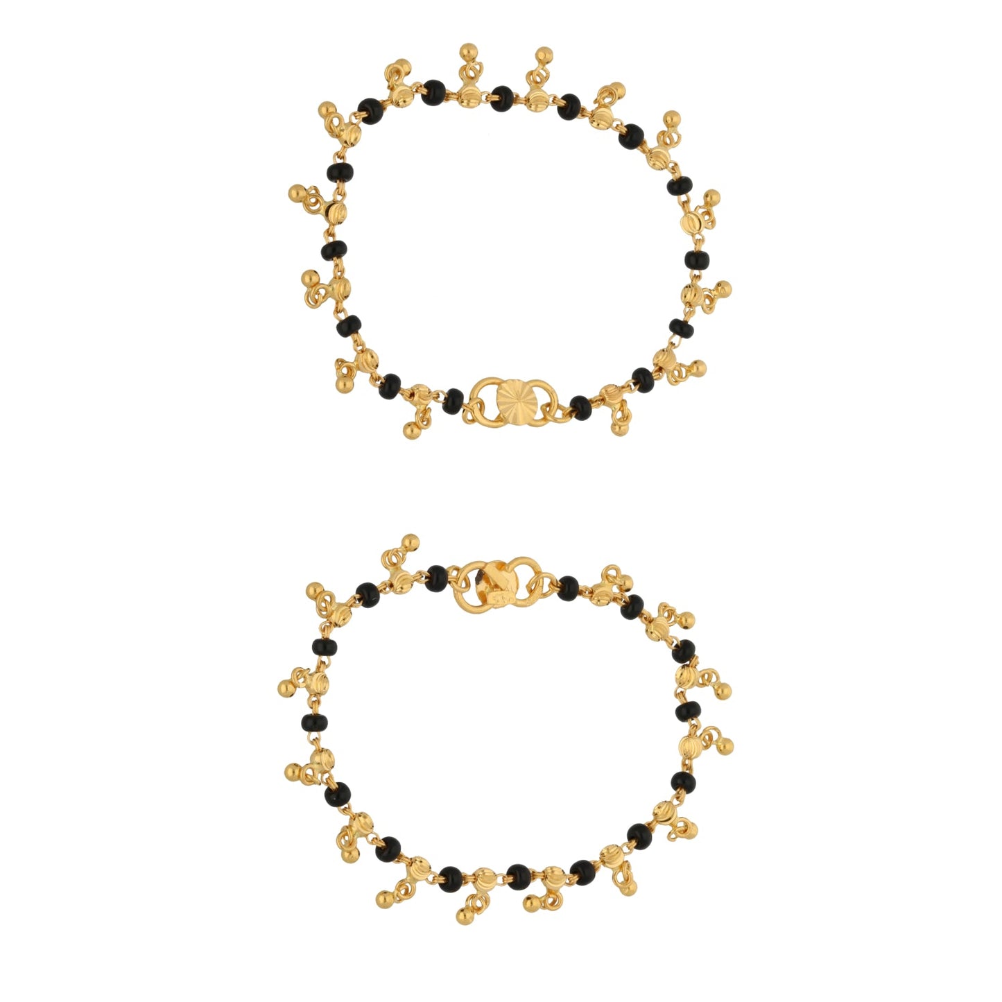 22ct Gold Beaded Kids Bracelets Set of 2