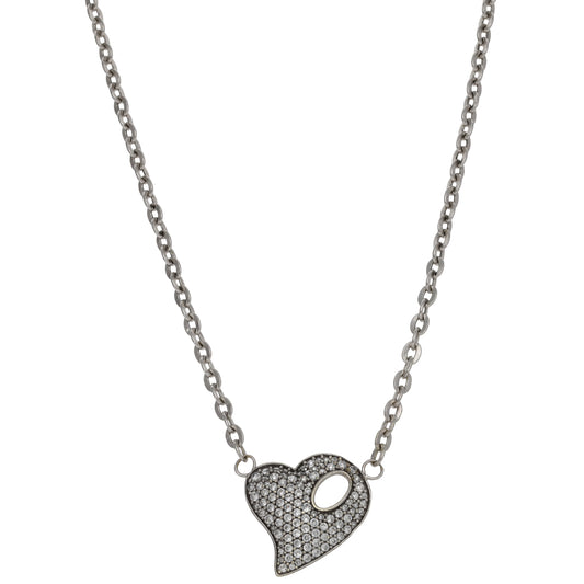 9ct White Gold Cubic Zirconia Fancy Necklace 18"