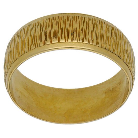 18ct Gold Patterned Wedding Ring Size N