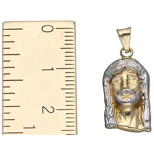 New 14ct Bi -Colour Gold Jesus Pendant