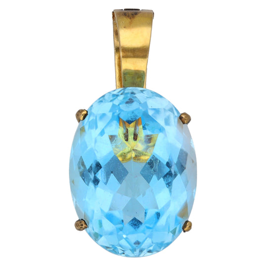 14ct Gold Topaz Single Stone Pendant