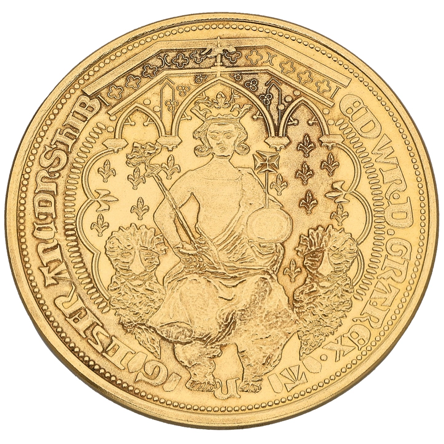 22ct Gold Restrike King Edward III Double Leopard Coin