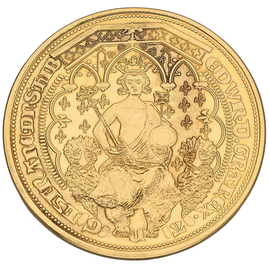 22ct Gold Restrike King Edward III Double Leopard Coin