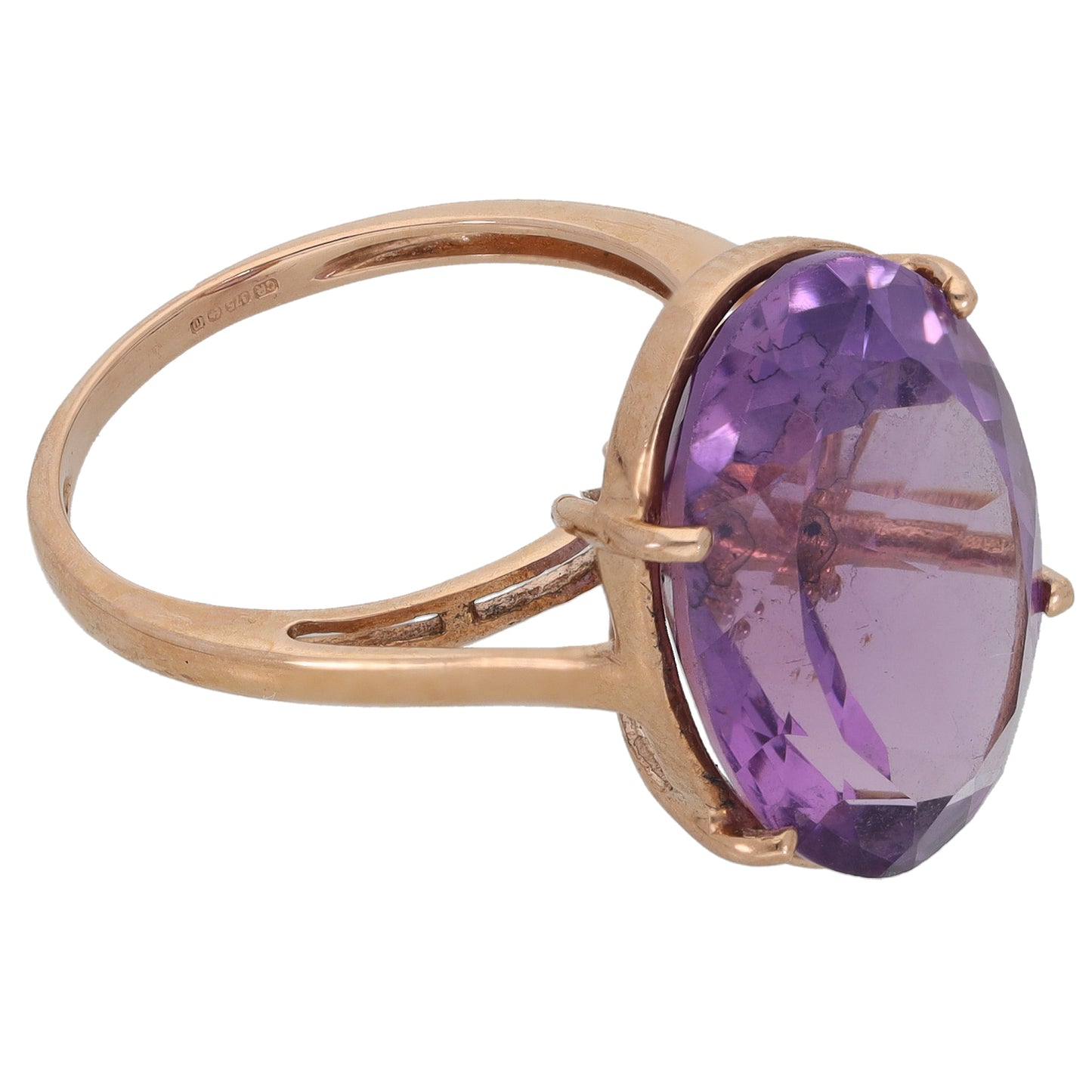 9ct Gold Amethyst Dress/Cocktail Ring Size O