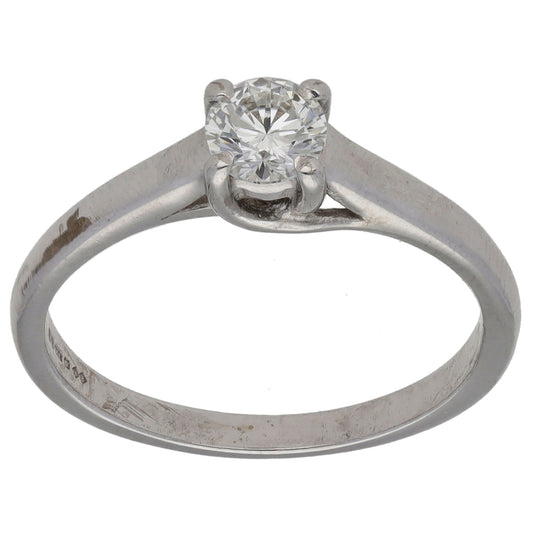 18ct White Gold 0.40ct Diamond Solitaire Ring Size M