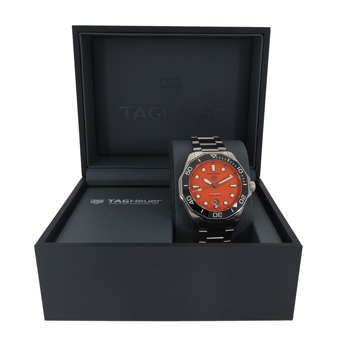 Tag Heuer Aquaracer 300 Orange Diver WBP201F 43mm Stainless Steel Watch